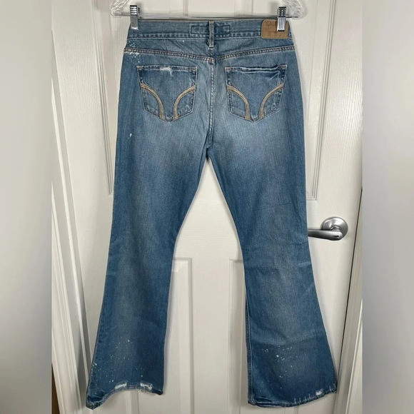 Hollister‎ Distressed Light Washed Bootcut Jeans Size 5L - Picture 4 of 10